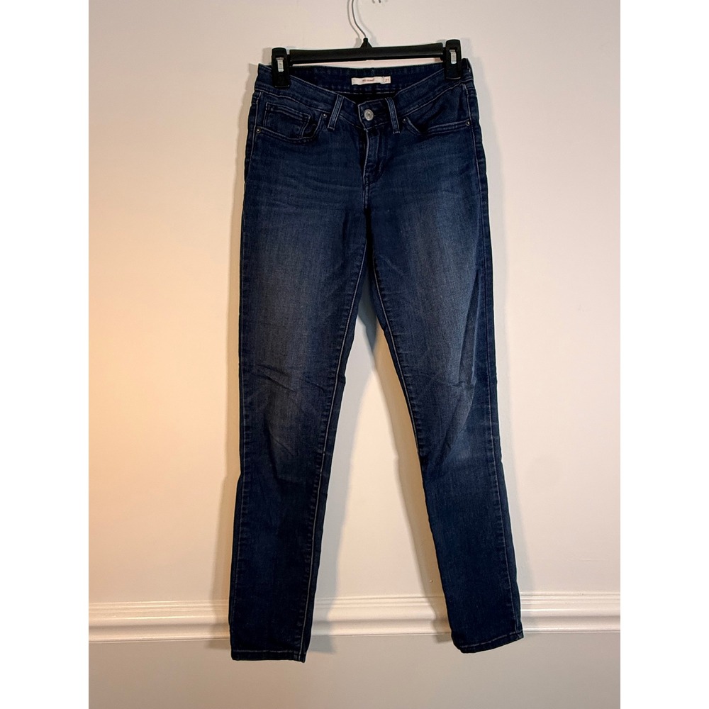 Levis 711 Skinny Jeans Womens 27 Dark Wash Indigo MidRise Stretch Black Label